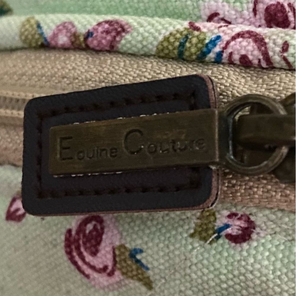 Equine Couture Standard Cotton Floral Mint and Pink Boot Bag - Picture 7 of 14